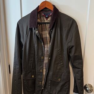Tommy Hilfiger Dark Green Utility Jacket with Plaid Lining
